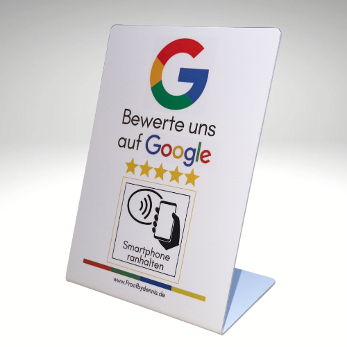 Google Tischaufsteller "Für mehr Googlebewertungen"